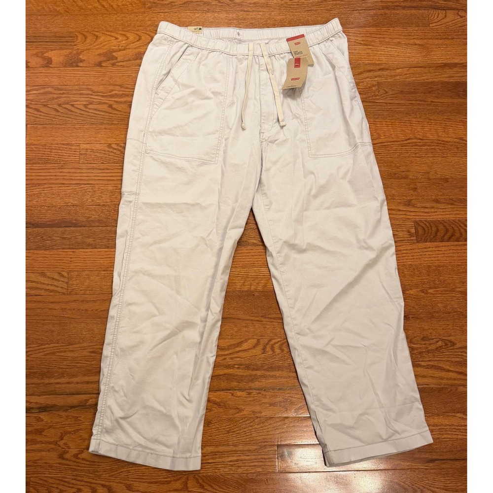 New Levi's Easy‎ Relaxed Surplus Pants Baggy Mens 2XL 31" Linen Blend Elastic